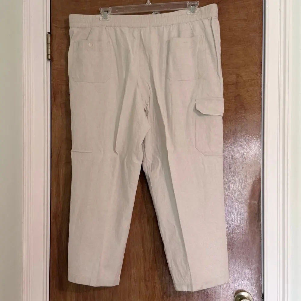 George Foreman cargo pants Size 1XB/1X 45% cotton 55% linen